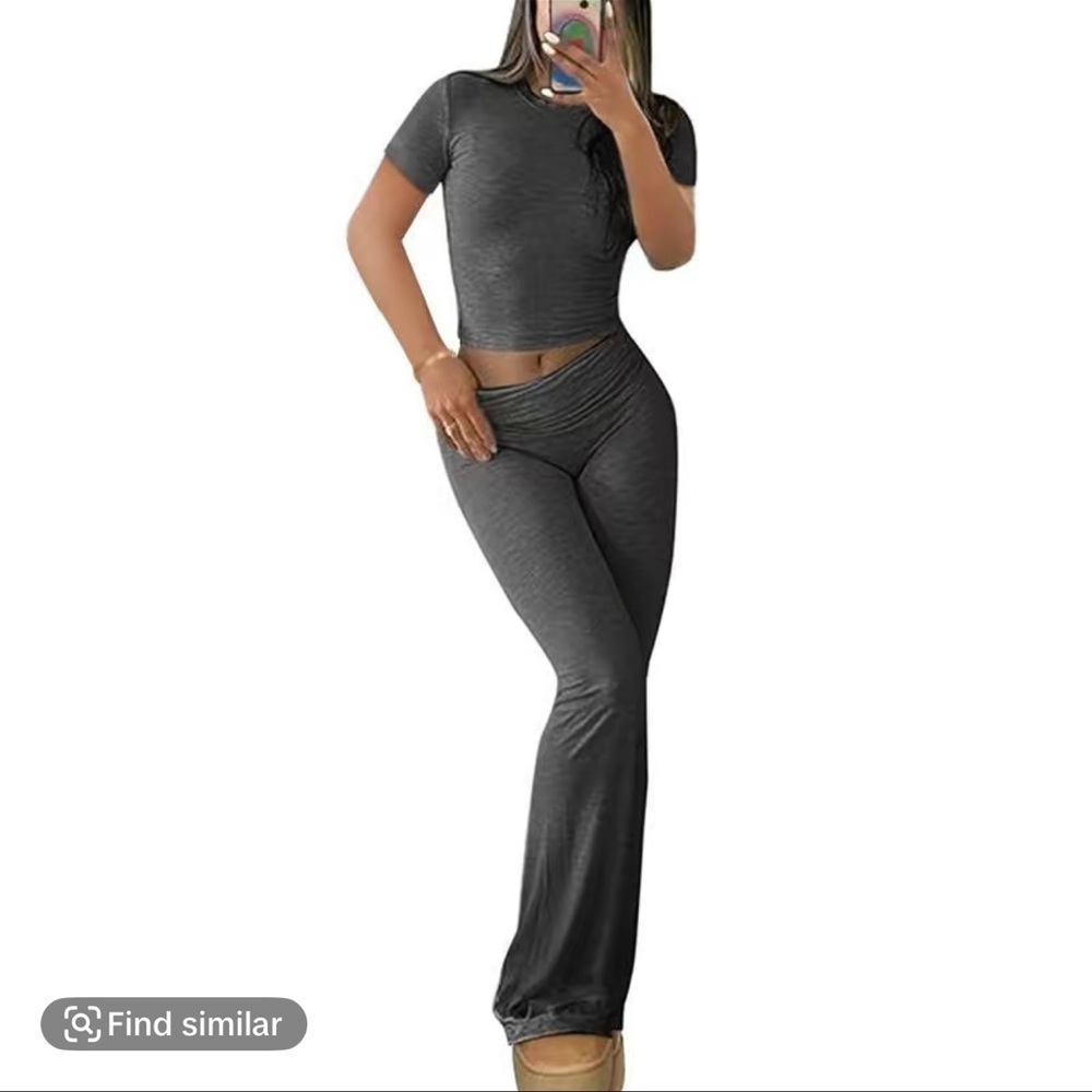 Gray Women's pants and t shirt set